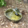 Frog Glazed Ceramic Outdoor Solar Water Fountain