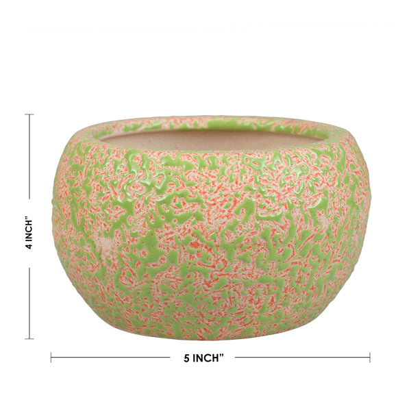 Terra Glazed Ceramic Bowl Planter