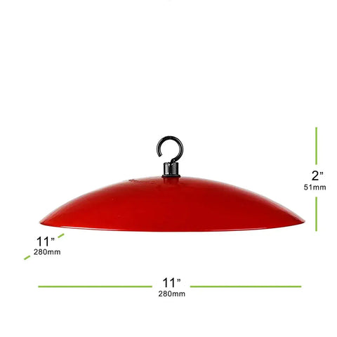 Mosaic Birds Petite Glass Baffle Dome - Ruby Red