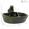 Frog Glazed Ceramic Outdoor Solar Water Fountain