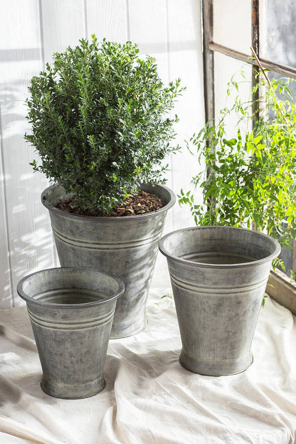 Metal Planters with Copper Finish - Set of 3