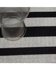 Black and white multi stripe outdoor Chilewich mat.