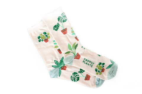 House Plant Socks Tan