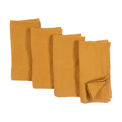 Stone Washed Linen Napkins - Set Of 4