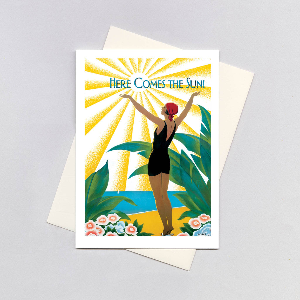 Lady Reaching for the Sun - Greeting Card