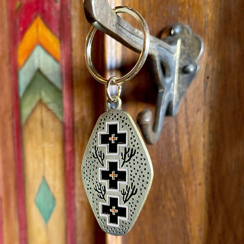 Desert Crossroads Enamel Keychain