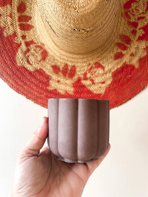 Mini Scalloped Cement Planter