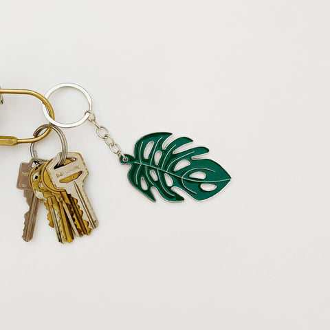 Monstera Key Chain