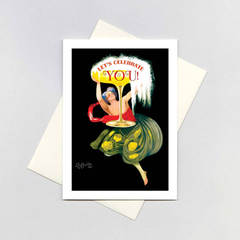 Woman with Champagne - Birthday Card