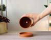 4 Inch Ceramic Cylinder Planter with Drainage and Tray