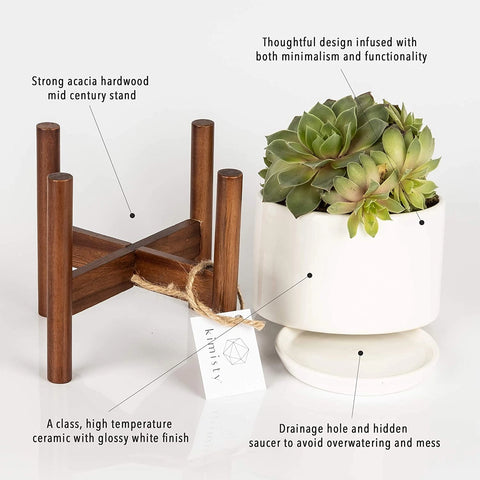 Kimistry Pot with Wood Stand