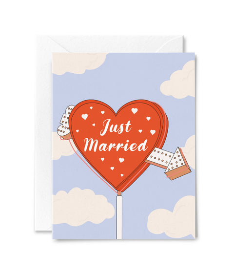 Just Married Neon Card