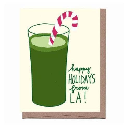 LA Green Juice Christmas Greeting Card