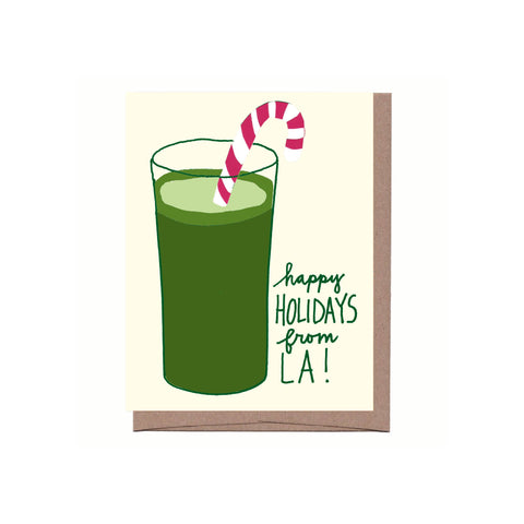 LA Green Juice Christmas Greeting Card