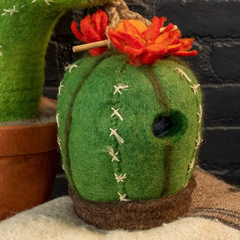 Barrel Cactus Felt Birdhouse