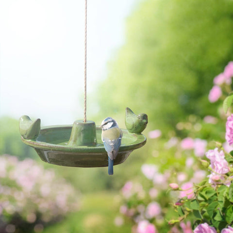 Round Ceramic Hanging Bird Bath