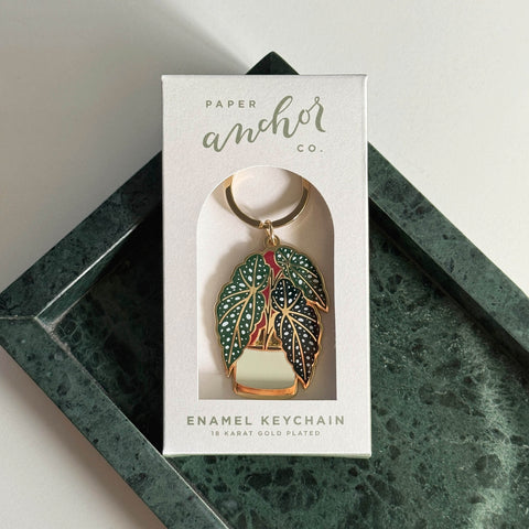 Begonia Plant Keychain