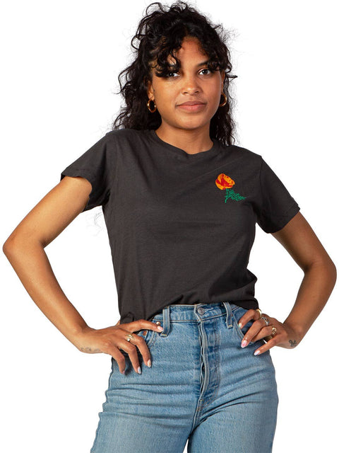 Poppy Flower Women's Crop Tee