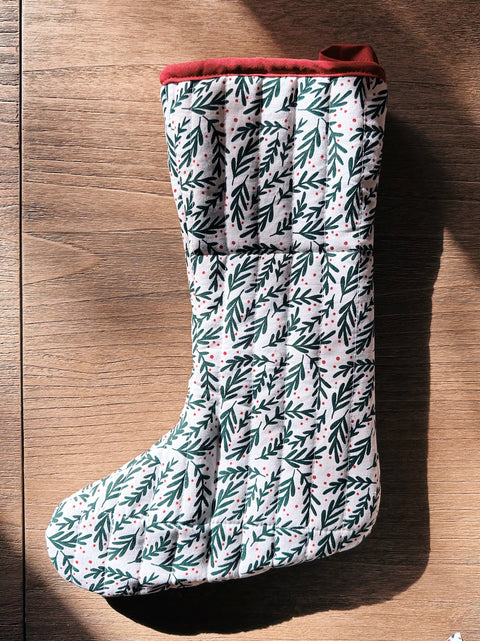 Winter Botanic Christmas Stocking