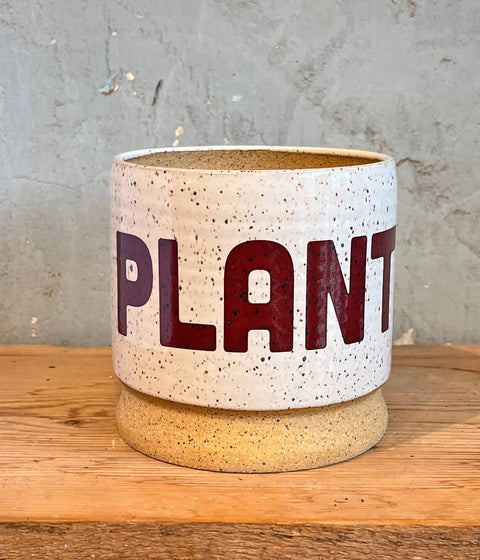 PLANT White Speckle Planter