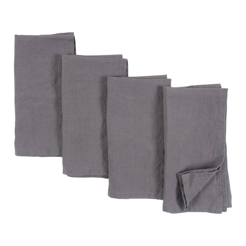 Stone Washed Linen Napkins - Set Of 4