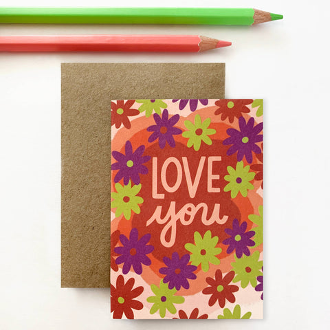 Love You Floral Vibes Mini Card