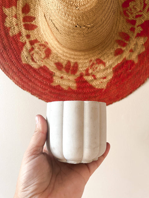 Mini Scalloped Cement Planter