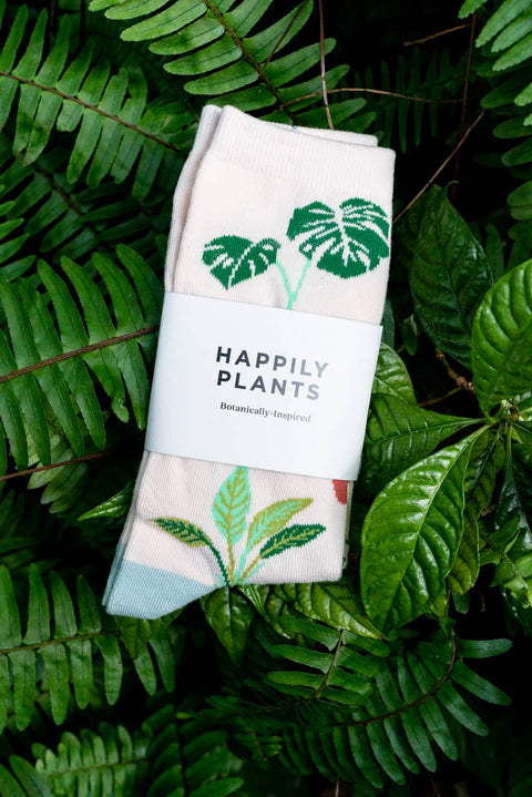 House Plant Socks Tan