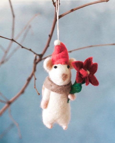 Flower Mouse Felt Ornament