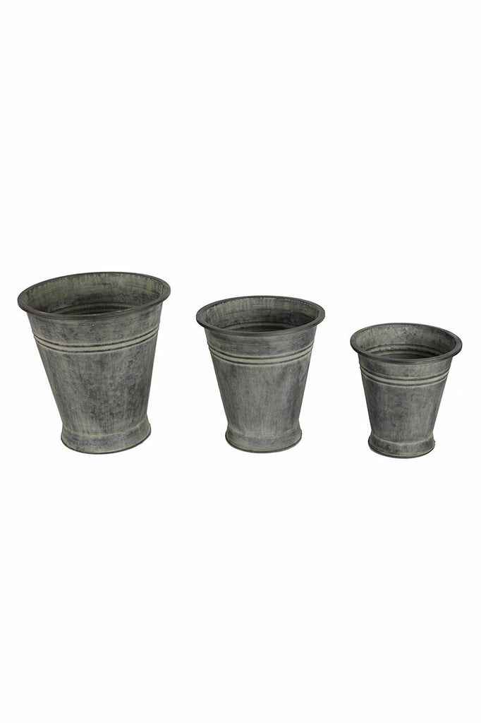 Metal Planters with Copper Finish - Set of 3