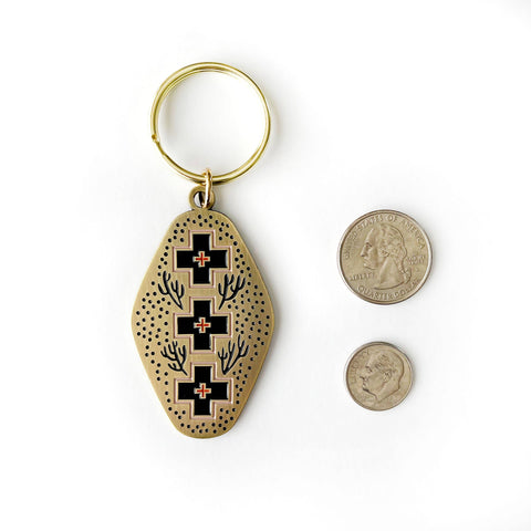 Desert Crossroads Enamel Keychain