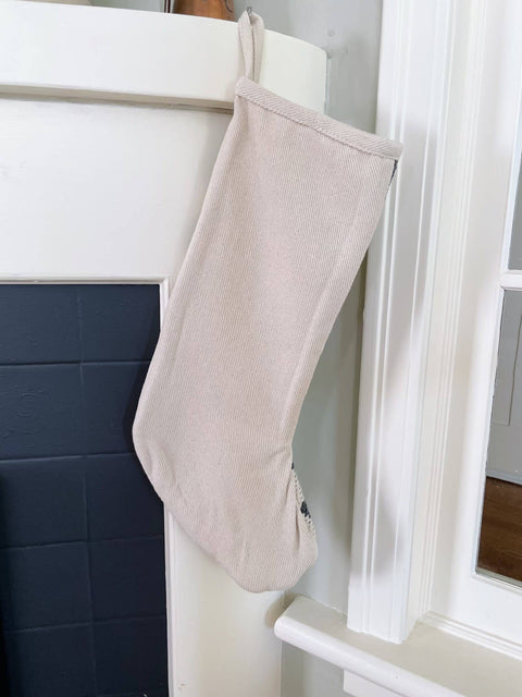 Grey Checkered Christmas Stocking