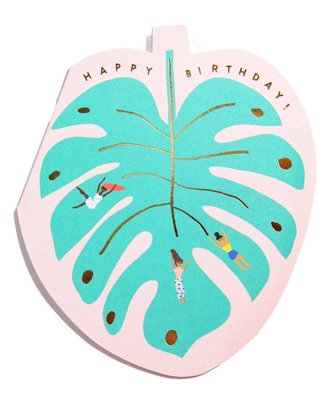 Monstera Leaf - Shaped Birthday Card