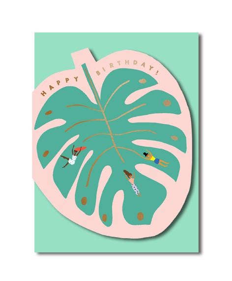 Monstera Leaf - Shaped Birthday Card