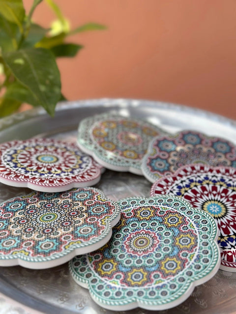 Ouarzazate Ceramic Coasters - Set of 6