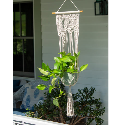 Vining Leaves Macrame Plant Hanger