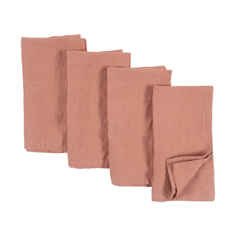 Stone Washed Linen Napkins - Set Of 4