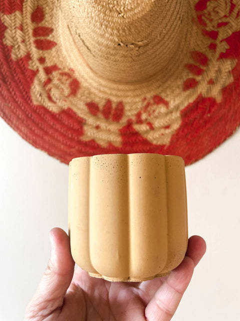 Mini Scalloped Cement Planter