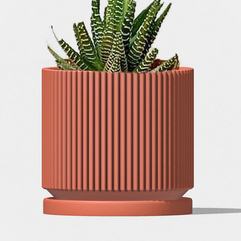 Mid-Century Ribbed Planter