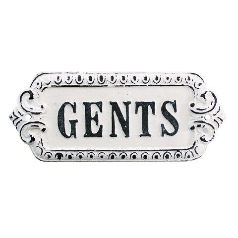 Cast Iron Gents Wall Sign