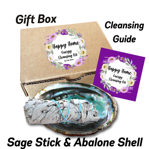 Abalone Shell and White Sage Smudge Stick Gift Box