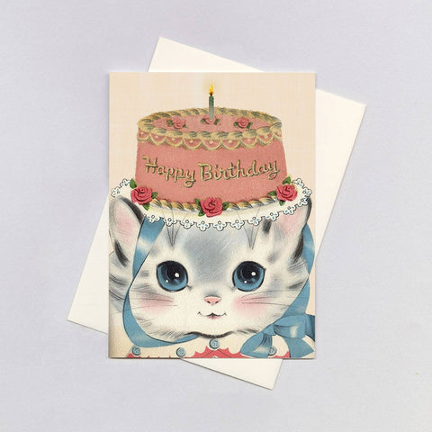 Birthday Hat Kitty - Birthday Card