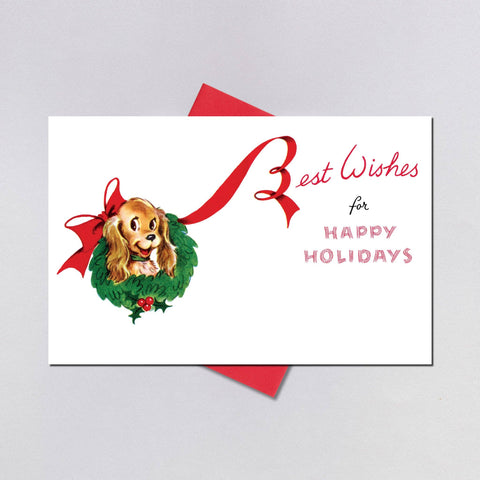 Spaniel with Presents - Christmas Greeting Card