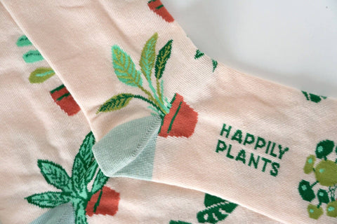 House Plant Socks Tan