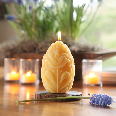 Beeswax Egg Pillar Candle