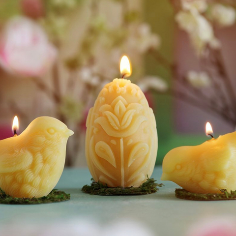 Beeswax Egg Pillar Candle