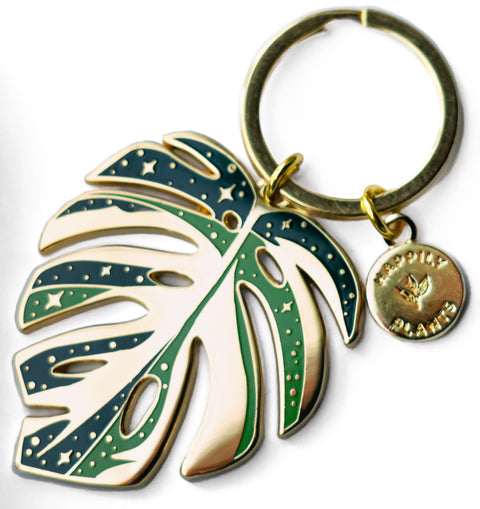 Monstera 'Thai Constellation' Plant Keychain