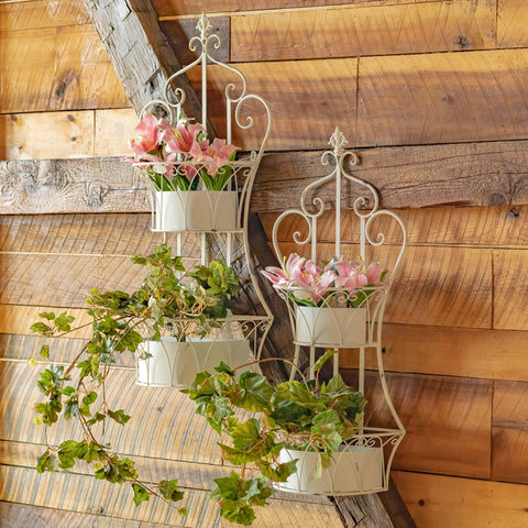 Dual Wall Hanging Iron Basket Planter