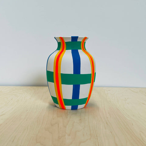 Rainbow Plaid Vase