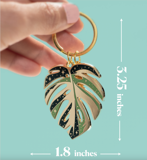 Monstera 'Thai Constellation' Plant Keychain